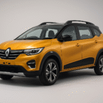Renault Triber Facelift 2025 front view in yellow color showcasing new design and features in India