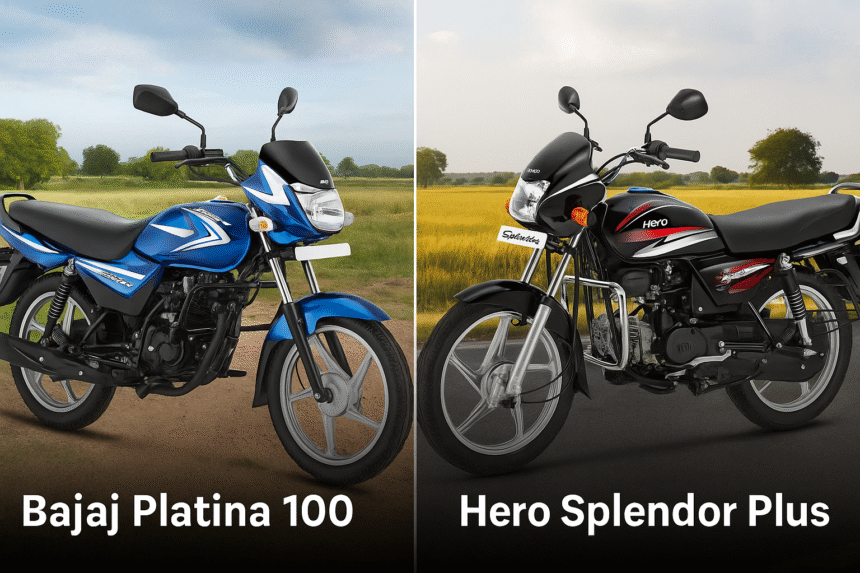 Bajaj Platina 100 and Hero Splendor Plus side by side comparison in India