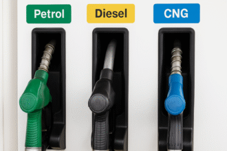 Fuel pumps showing petrol, diesel and CNG prices update India 26 September 2025