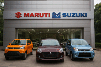 Maruti Suzuki cars at dealership after GST 2.0 price cut across models in India