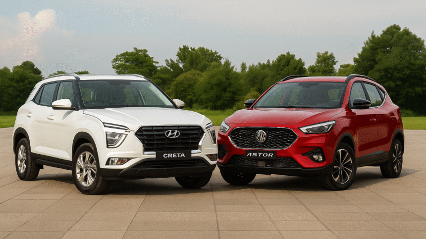 Hyundai Creta vs MG Astor 2025 | SUV Comparison, Price, Features & Review