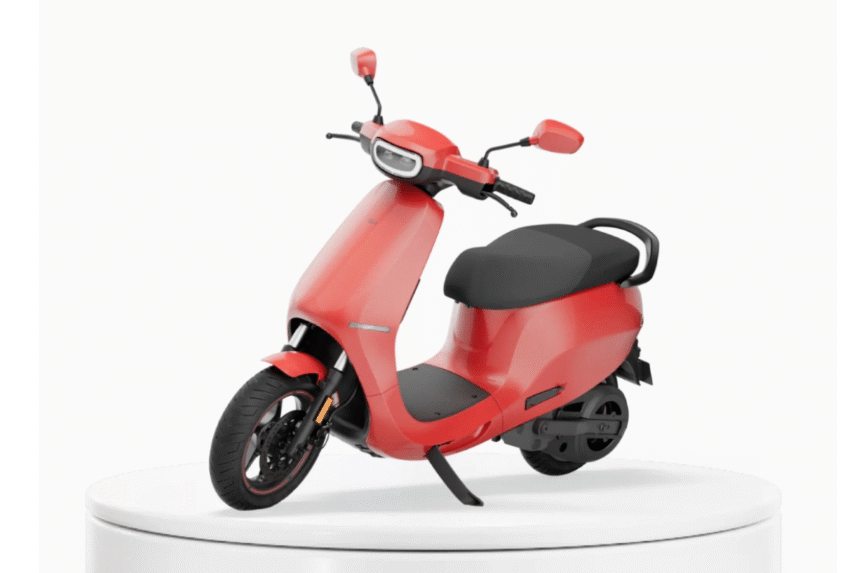 Ola Electric Scooter Portfolio:Two Ola Electric scooters parked at the Ola FutureFactory campus in India, representing the Ola S1 X and Ola S1 Pro Gen 3 models.”