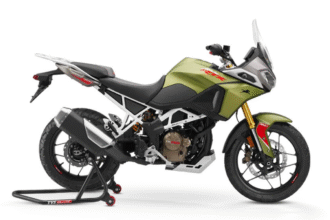 High-resolution digital photograph of TVS Apache RTX 300 adventure motorcycle showcasing its off-road design and premium features — Focus Keyword: TVS Apache RTX 300