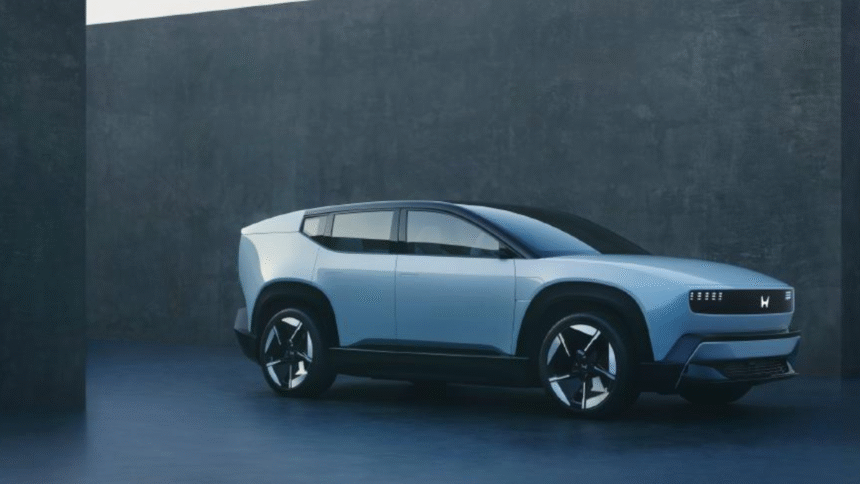 Honda 0 α electric SUV prototype front-three-quarter view in Japan Mobility Show 2025