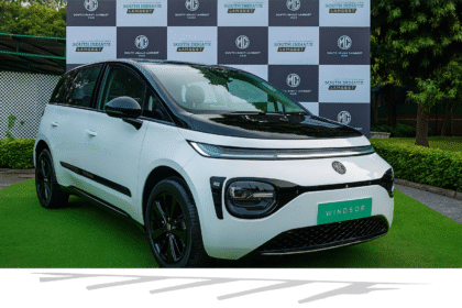 MG Windsor EV Inspire Edition 2025 dual-tone black and white model front view