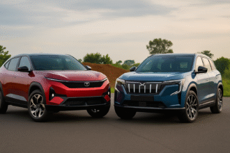 Tata Curvv EV vs Mahindra XUV e8 इलेक्ट्रिक SUVs आमने-सामने, भारत की 2025 EV जंग को दर्शाती तस्वीर