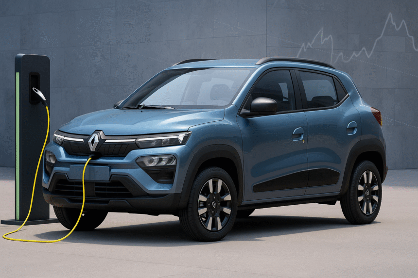 Renault Kwid EV facelift Blue Electric Car 2025