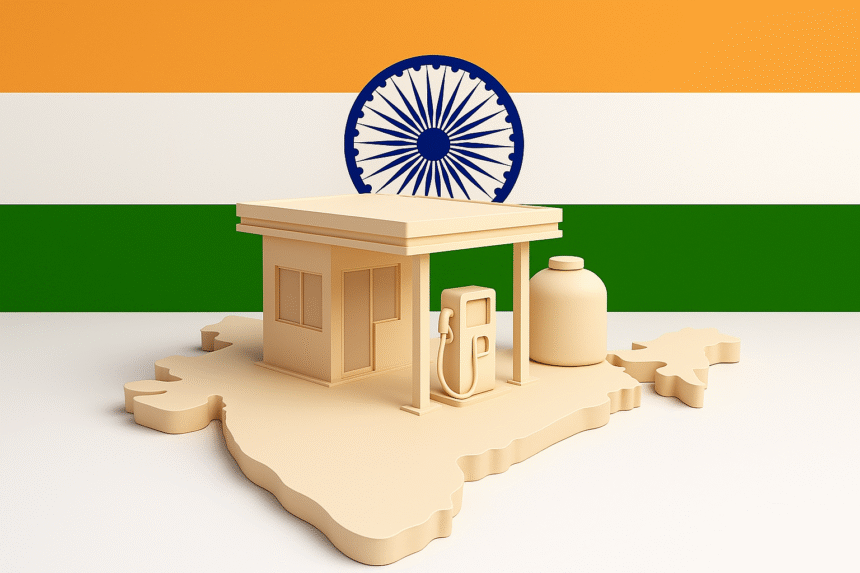 Gas station model on India map