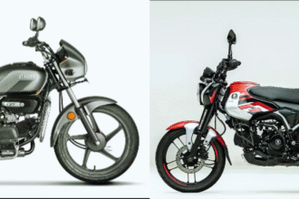 Side-by-side comparison of Bajaj Freedom 125 CNG and Hero Splendor Plus XTEC showing design and style differences — best commuter bike comparison India 2025 | Bajaj Freedom 125 CNG vs Hero Splendor Plus XTEC